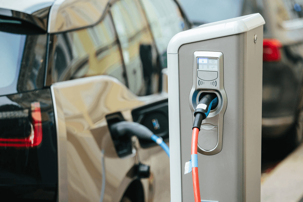 Electric vehicle charging at a modern public station